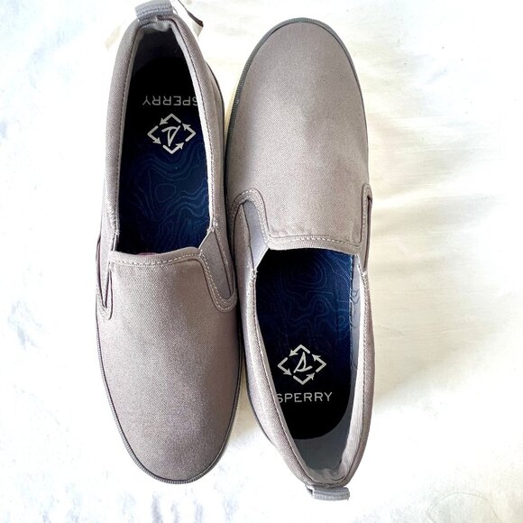 New Sperry Women's Grey Crest Twin Gore Seacycled Slip On Sneakers, Size 10 - Picture 7 of 14